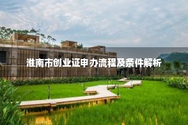 淮南市创业证申办流程及条件解析