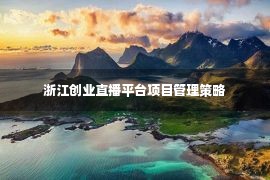 浙江创业直播平台项目管理策略