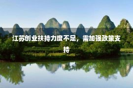 江苏创业扶持力度不足，需加强政策支持