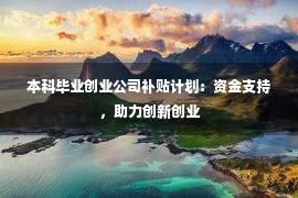 本科毕业创业公司补贴计划：资金支持，助力创新创业