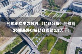 纯碱更换主力合约:【持仓分析】纯碱前20期商净空头持仓骤降2.8万手！