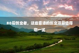 80后创业者，这些靠谱的创业项目值得您一试