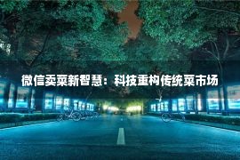 微信卖菜新智慧：科技重构传统菜市场