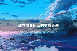 建立创业团队的关键要素