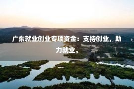 广东就业创业专项资金：支持创业，助力就业。