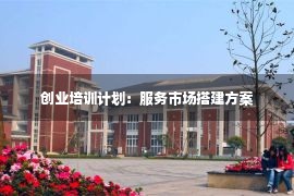 创业培训计划：服务市场搭建方案