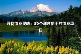 寻找创业灵感：30个适合新手的创业项目