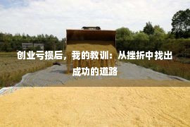 创业亏损后，我的教训：从挫折中找出成功的道路