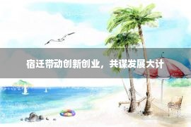 宿迁带动创新创业，共谋发展大计