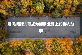 如何找到洪哥成为你创业路上的得力助手