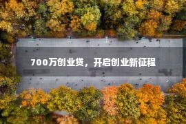 700万创业贷，开启创业新征程