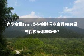 自学金融frm:身在金融行业拿到FRM证书能换来哪些好处？