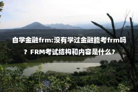 自学金融frm:没有学过金融能考frm吗？FRM考试结构和内容是什么？