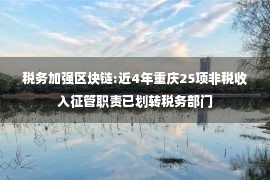 税务加强区块链:近4年重庆25项非税收入征管职责已划转税务部门