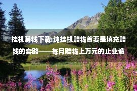 挂机赚钱下载:纯挂机赔钱首要是填充赔钱的套路——每月赔钱上万元的止业诡秘