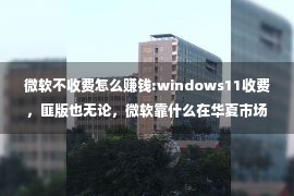 微软不收费怎么赚钱:windows11收费，匪版也无论，微软靠什么在华夏市场赔钱？