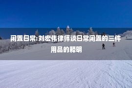 闲置日常:刘宏伟律师谈日常闲置的三件用品的释明