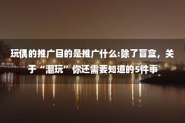 玩偶的推广目的是推广什么:除了盲盒，关于“潮玩”你还需要知道的5件事