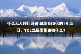 什么无人项目赚钱:耗资350亿的 t9 项目，TCL华星要用来做什么？