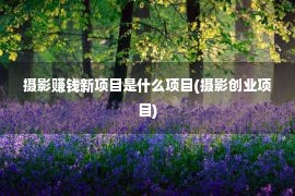 摄影赚钱新项目是什么项目(摄影创业项目)