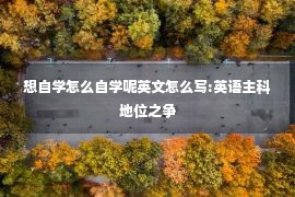 想自学怎么自学呢英文怎么写:英语主科地位之争