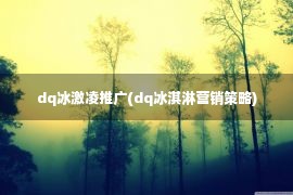 dq冰激凌推广(dq冰淇淋营销策略)