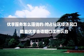 优享服务怎么赚钱的:抢占社区经济风口：精益优享击造糊口工作仄台