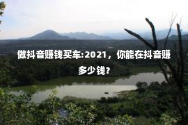 做抖音赚钱买车:2021，你能在抖音赚多少钱？