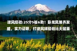 逆风经验:25分5板6助！卧龙凤雏齐发威，实力证明，打逆风球经验比天赋重要