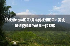 短视频bgm配乐:用啥剪视频配乐？离流量短视频差的就是一段配乐