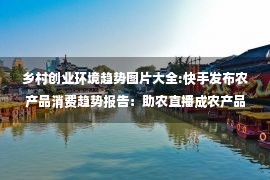 乡村创业环境趋势图片大全:快手发布农产品消费趋势报告：助农直播成农产品的“新集市”