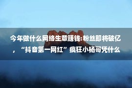 今年做什么网络生意赚钱:粉丝即将破亿，“抖音第一网红”疯狂小杨哥凭什么？