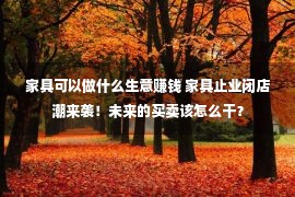 家具可以做什么生意赚钱 家具止业闭店潮来袭！未来的买卖该怎么干？