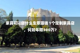 家具可以做什么生意赚钱 1个定制家具店，何如年赔300万？