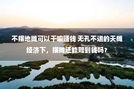 不摆地摊可以干嘛赚钱 无孔不进的天摊经济下，摆摊还能赔到钱吗？