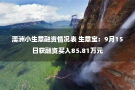 澳洲小生意融资情况表 生意宝：9月15日获融资买入85.81万元