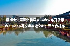 澳洲小生意融资情况表 抖音公布开放平台；Keep再次递表港交所；元气森林布局马来西亚市场；龙门局渣打点心获天使轮融资丨CEO自习室