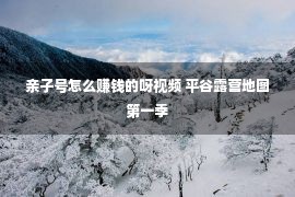 亲子号怎么赚钱的呀视频 平谷露营地图第一季