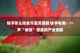 快手怎么挂金币卖货赚钱 快手电商：一声“老铁”带来的产业变局