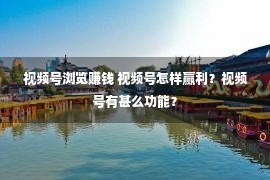 视频号浏览赚钱 视频号怎样赢利？视频号有甚么功能？