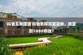 抖音互粉赚钱 抖音怎样加紧涨粉，加紧到1000粉丝？