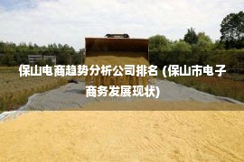 保山电商趋势分析公司排名 (保山市电子商务发展现状)