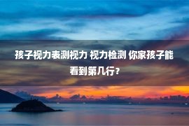 孩子视力表测视力 视力检测 你家孩子能看到第几行？