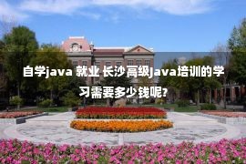 自学java 就业 长沙高级Java培训的学习需要多少钱呢？