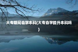 大专期间自学本科(大专自学能升本科吗)