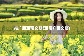 推广装宽带文案(宽带广告文案)