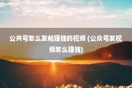 公共号怎么发帖赚钱的视频 (公众号发视频怎么赚钱)