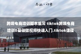 跨境电商培训脚本编写 tiktok跨境电商培训0基础做视频快速入门.tiktok课程免费领