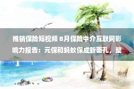 推销保险短视频 8月保险中介互联网影响力报告：元保和蚂蚁保成新面孔，整体流量普遍下降