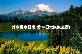 分享写字日常(分享日常说说文案)